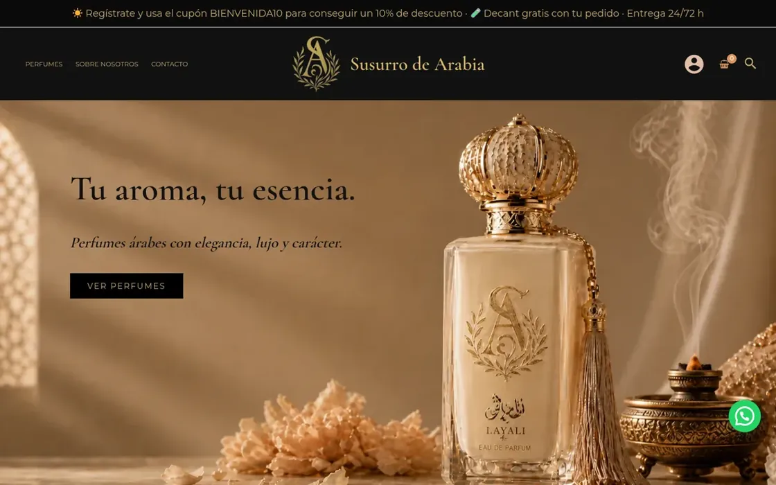 Captura de la web de la perfumería online